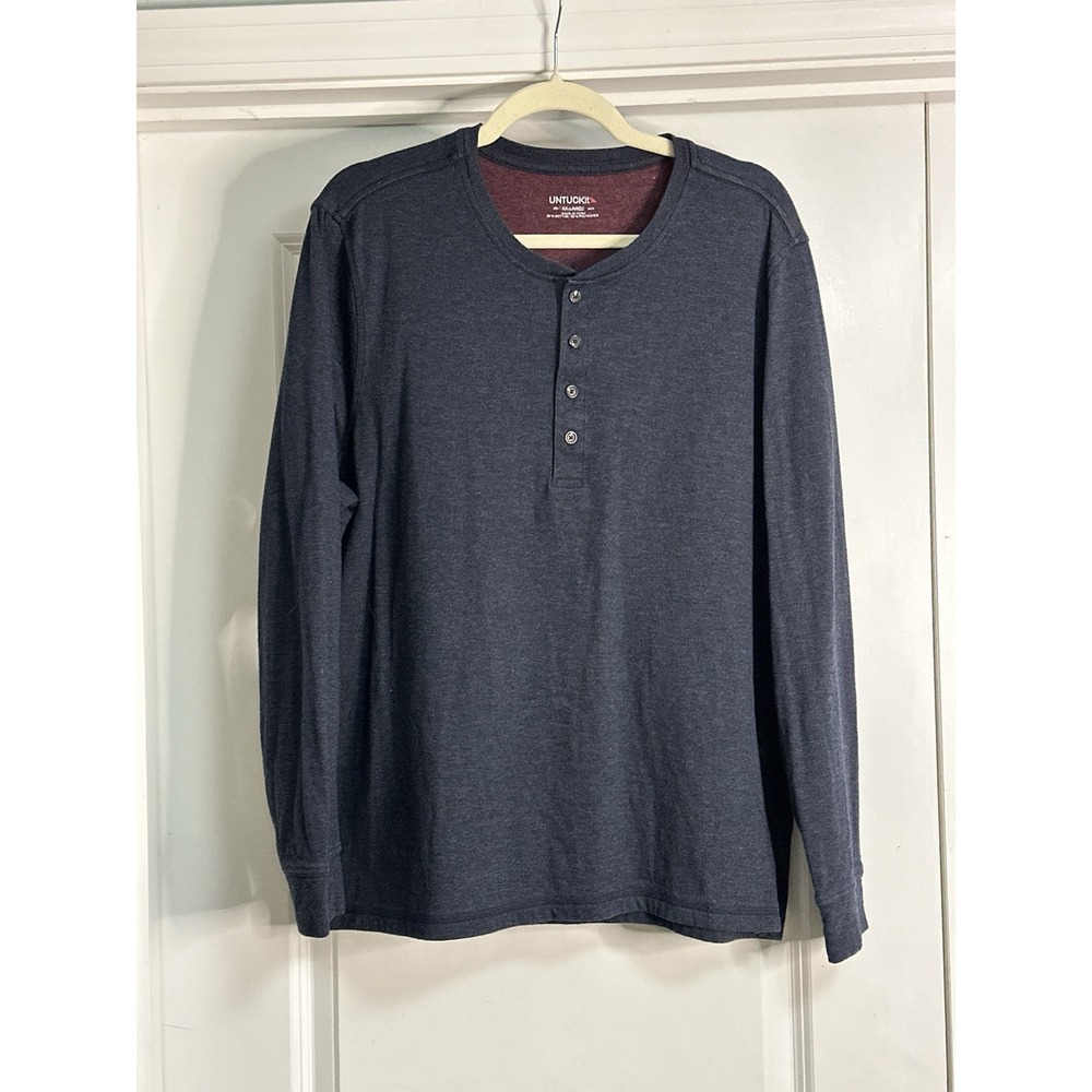 UNTUCKit, Men's 1/4 Button Up‎ Long Sleeve Shirt, Size XXL